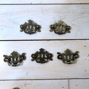 KBC Vintage 1995 Chippendale Style Brass Dresser Drawer Pulls Set of 5